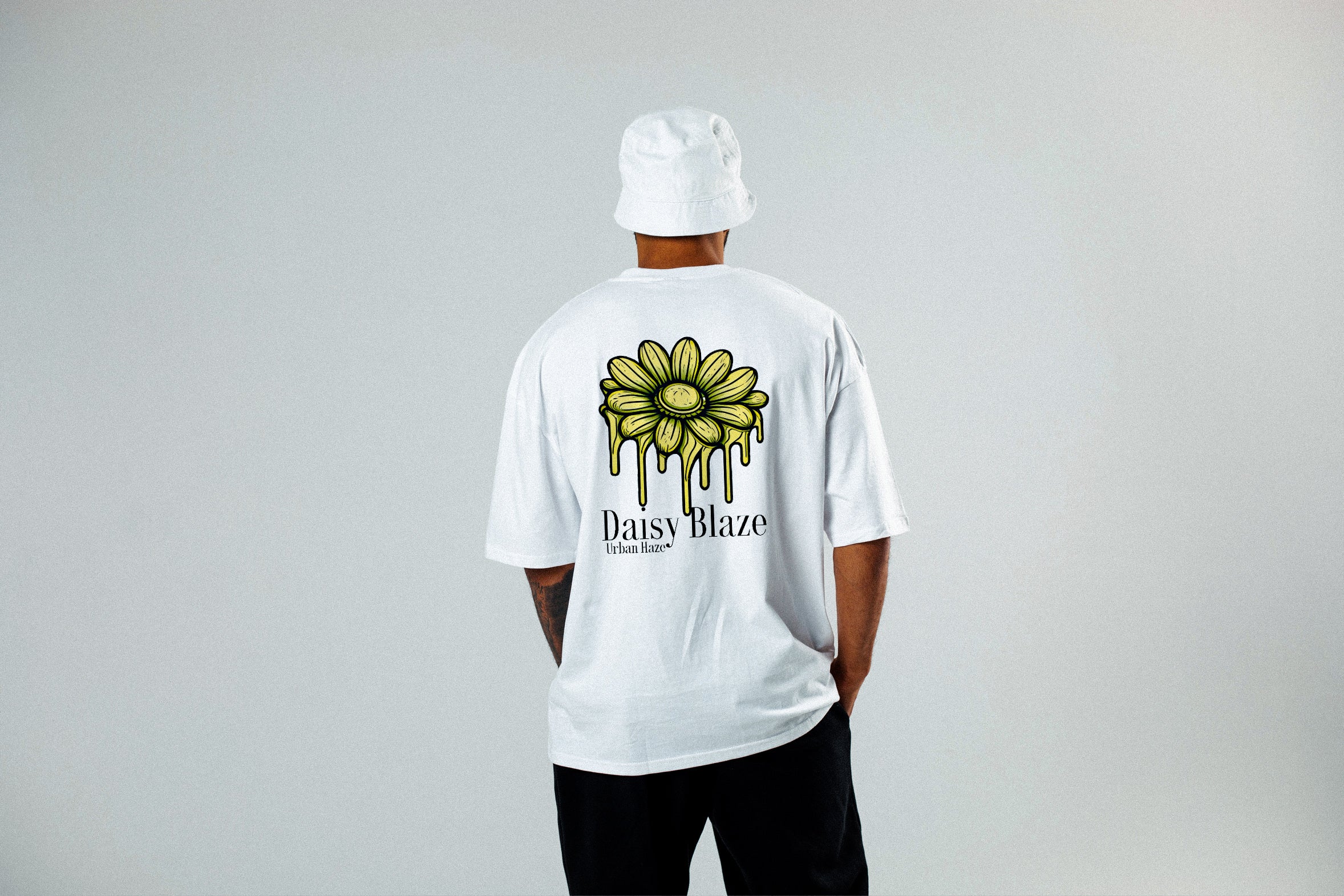 "Floral Drip: 'Daisy Blaze' Street Tee by RJMK Clothing"