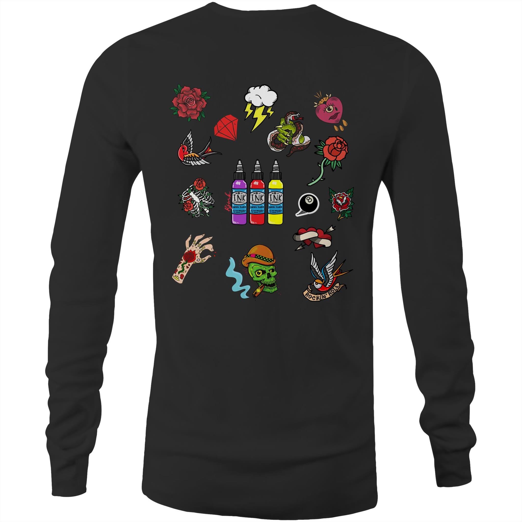Tattoo Society  - Mens Long Sleeve T-Shirt - unisex long sleeve tshirt