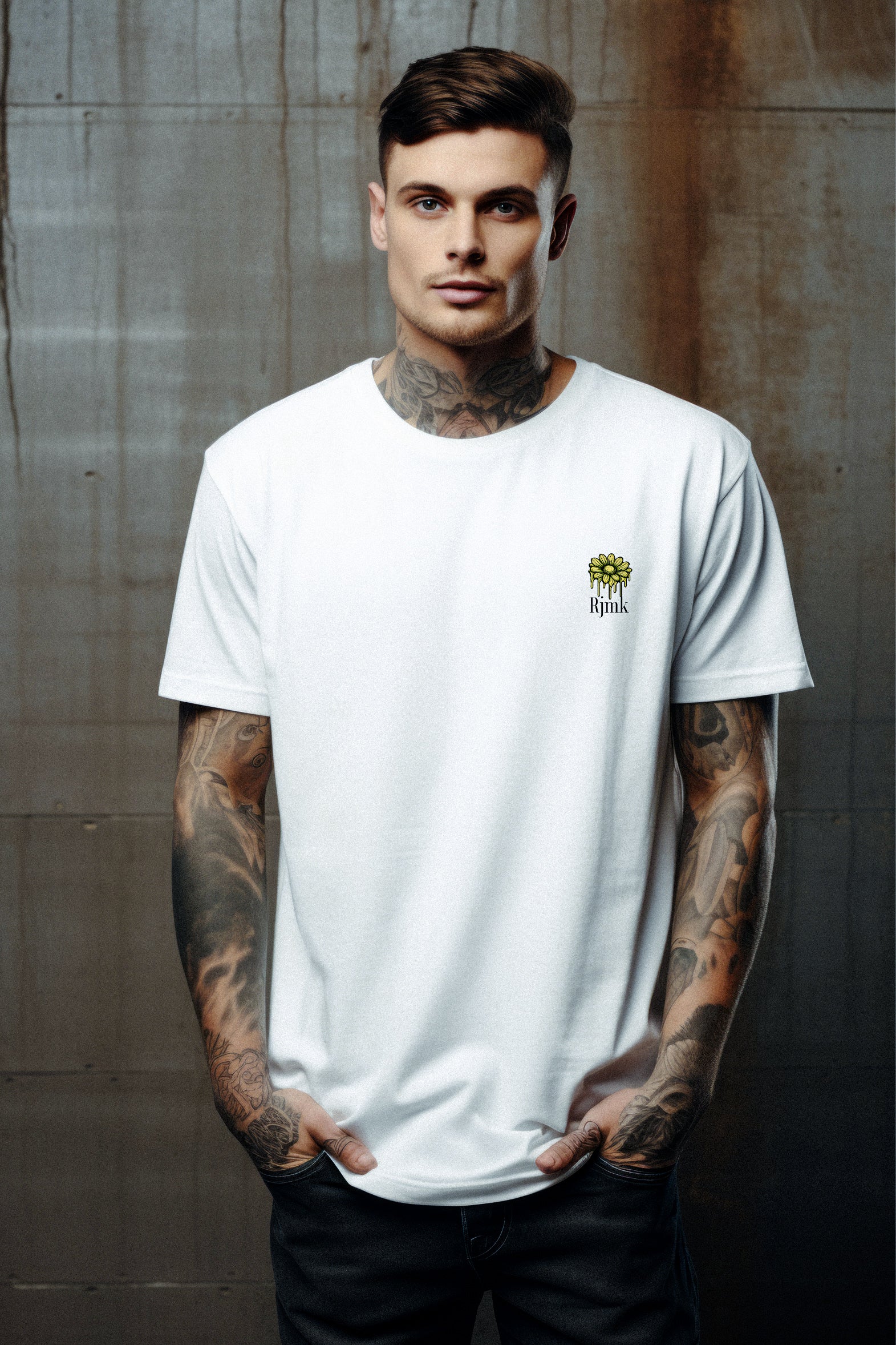 "Floral Drip: 'Daisy Blaze' Street Tee by RJMK Clothing"