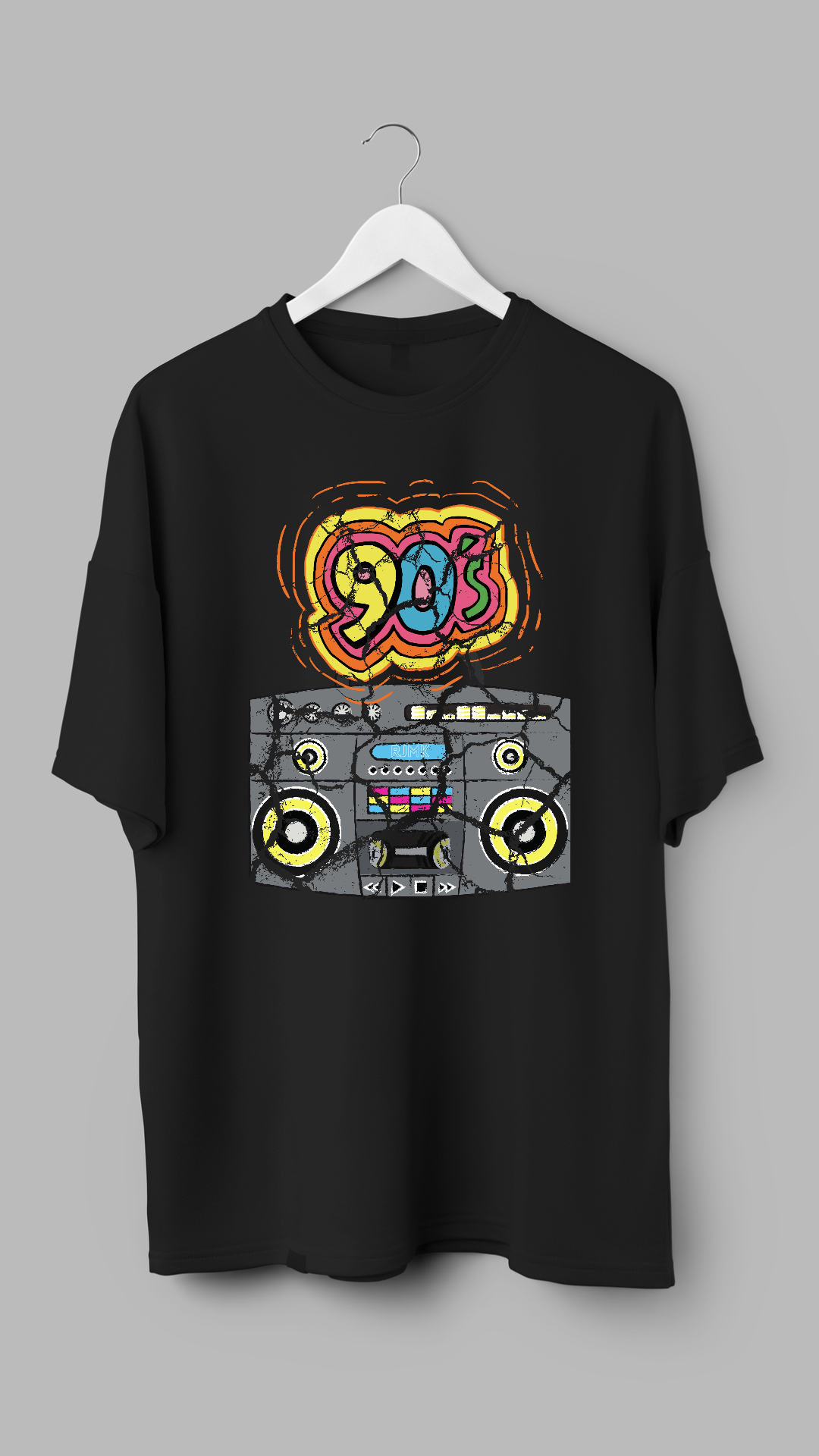 Vintage 90s Boombox Tee by RJMK Clothing – Turn Up the Retro Vibe