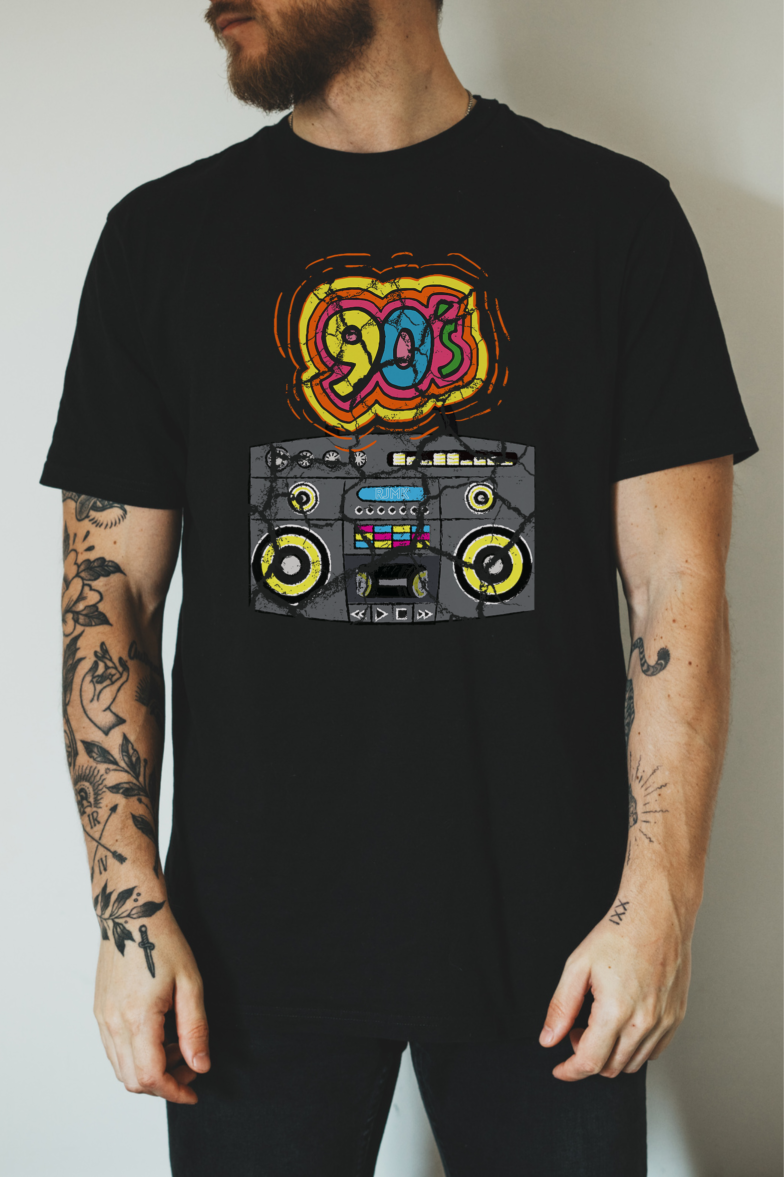Vintage 90s Boombox Tee by RJMK Clothing – Turn Up the Retro Vibe