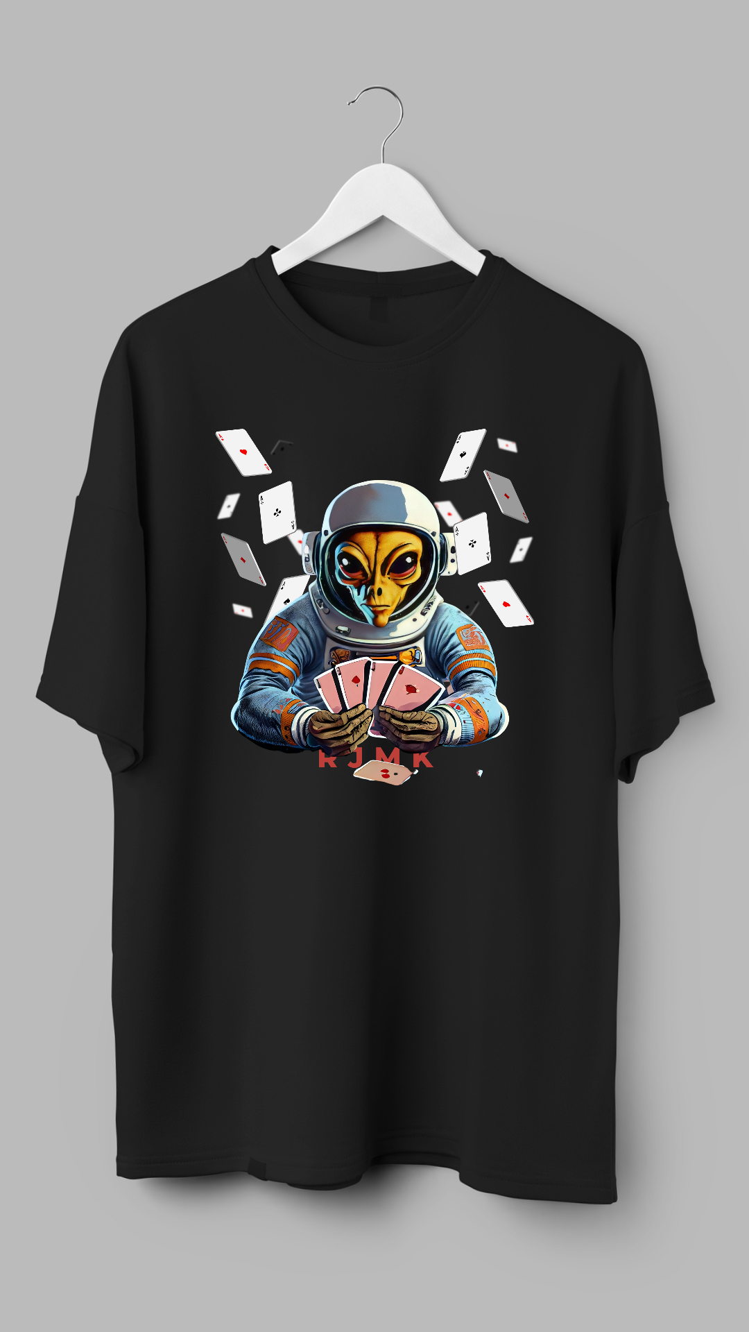 "Galactic Gambler" Alien Card Player Tee by RJMK Clothing – Play Your Best Hand