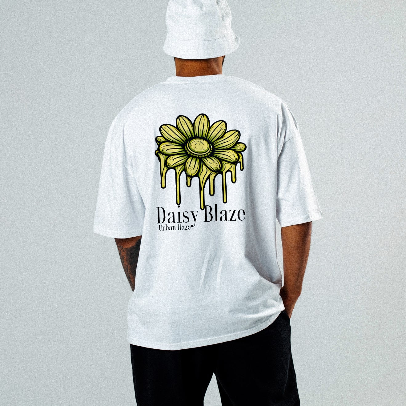 "Floral Drip: 'Daisy Blaze' Street Tee by RJMK Clothing"