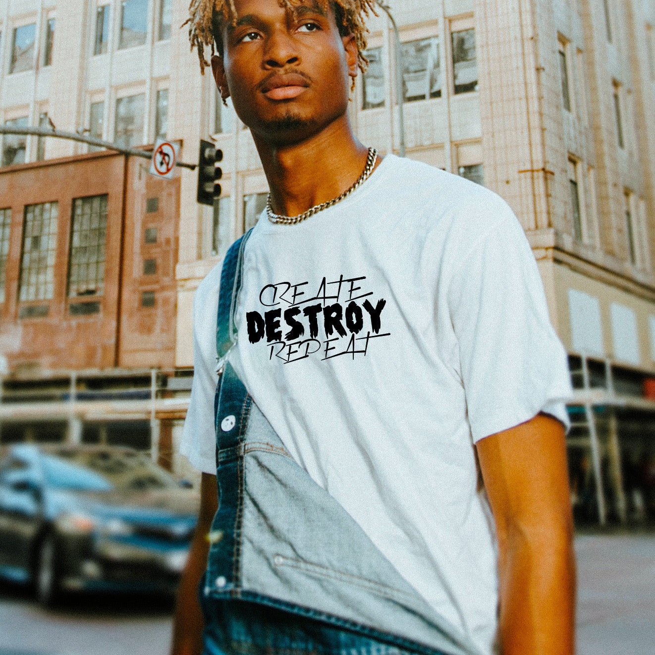 "The Cycle Tee: 'Create, Destroy, Repeat' Urban Manifesto Shirt