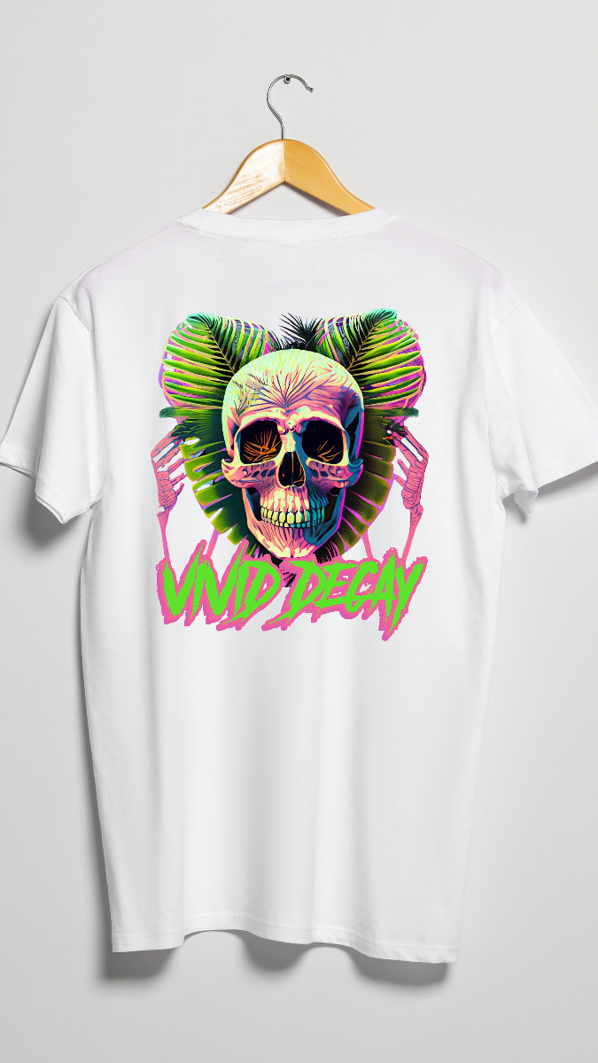 "Vivid Decay" Neon Skull Tee by RJMK Clothing – Dare to Stand Out