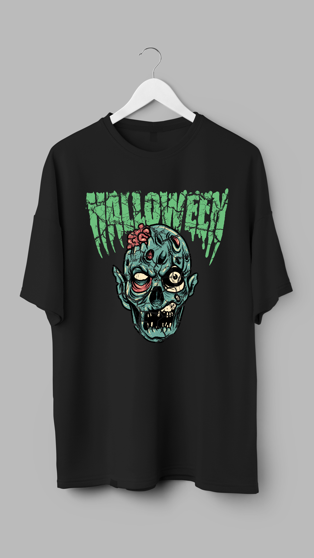Halloween Skull Zombie Mens Graphic T-shirt RJMK Clothing