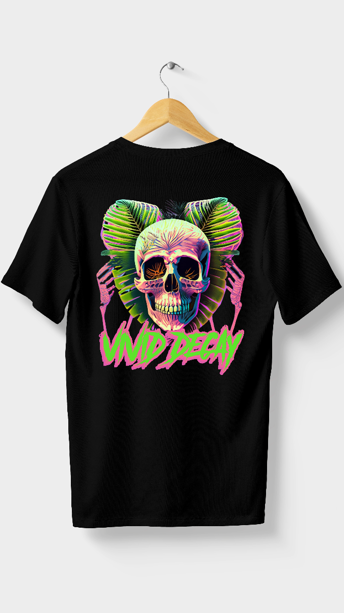 "Vivid Decay" Neon Skull Tee by RJMK Clothing – Dare to Stand Out