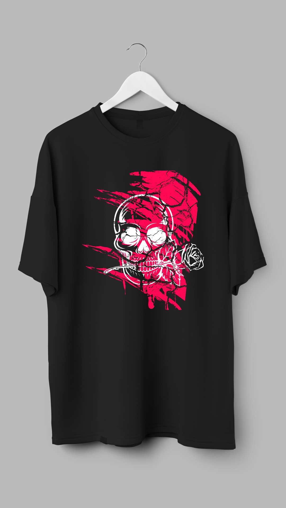 Skull and rose skeleton mens graphic t-shirt - RJMK Clothing