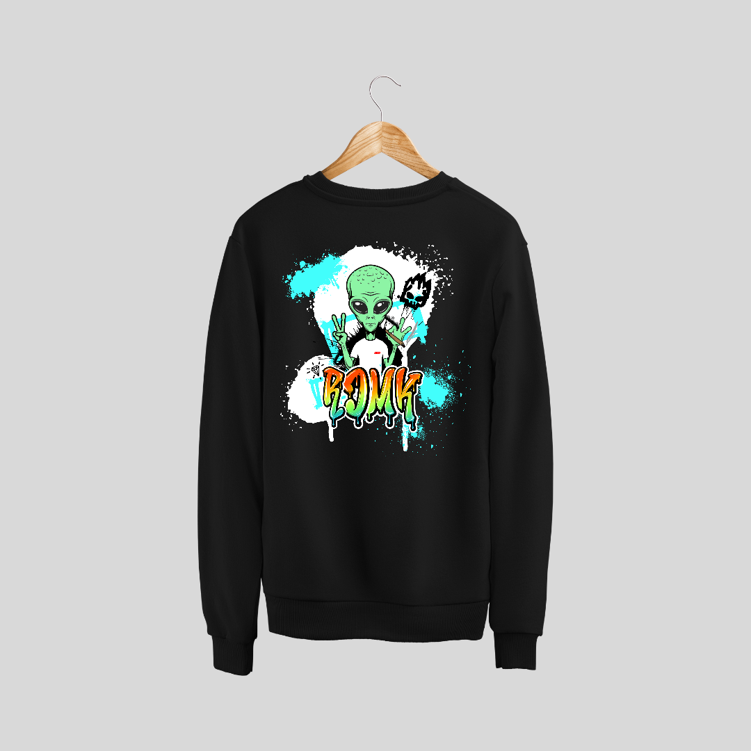 Cosmic Graffiti, Alien Sweatshirt by RJMK Clothing – Street Style Meets Outer Space