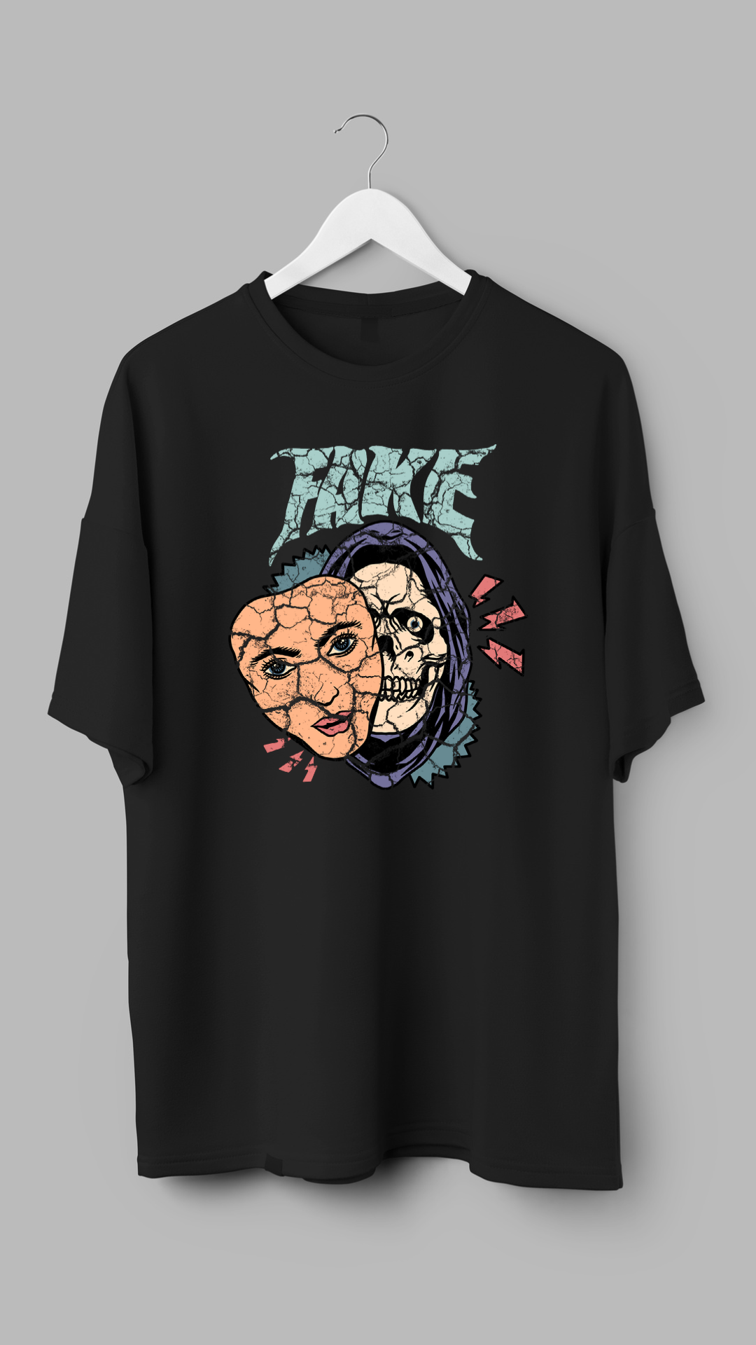 Fake Mask Skeleton Mens Graphic T-shirt -RJMK Clothing