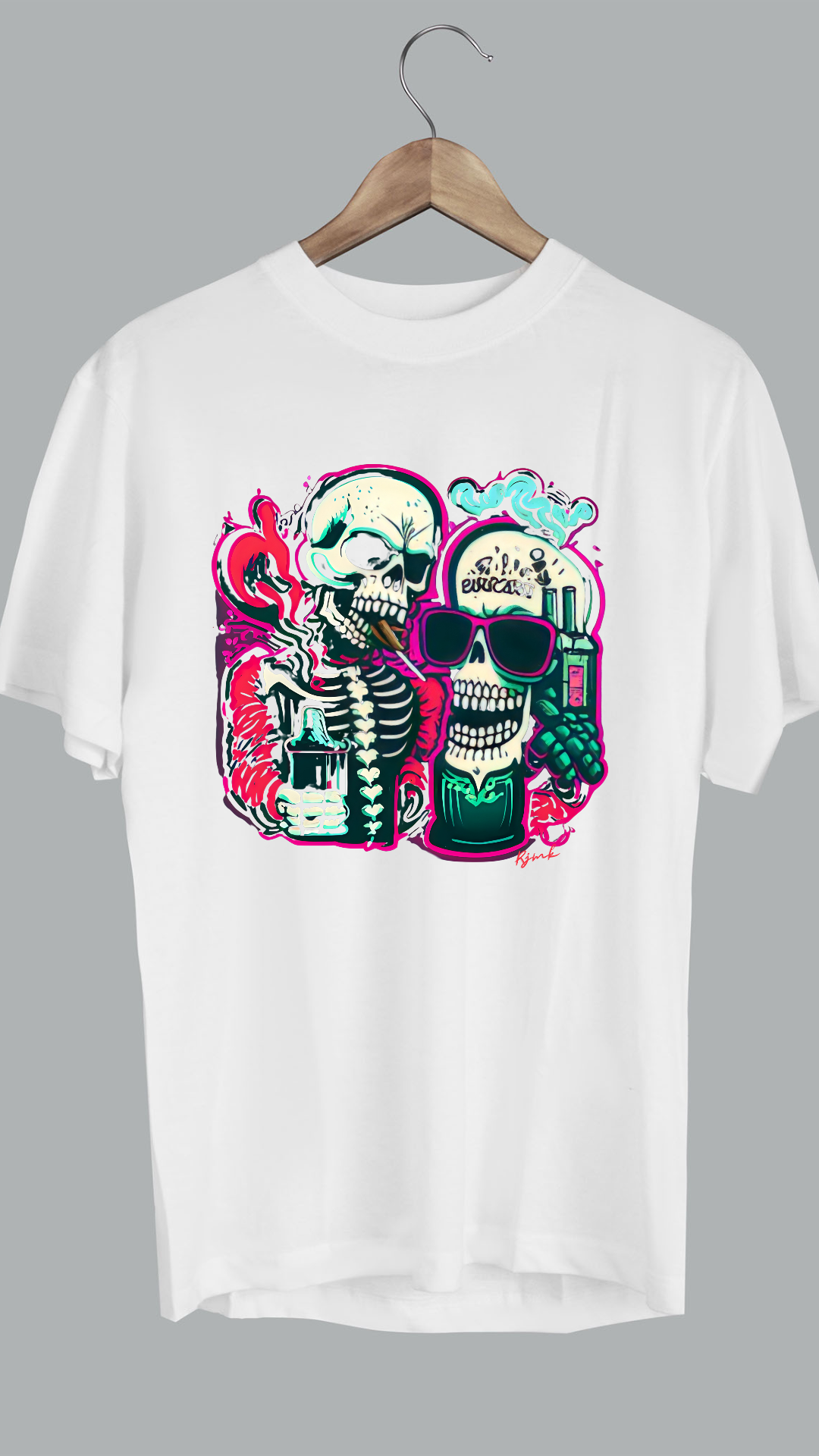 Neon Dreaming Skeleton Graphic T-shirt RJMK