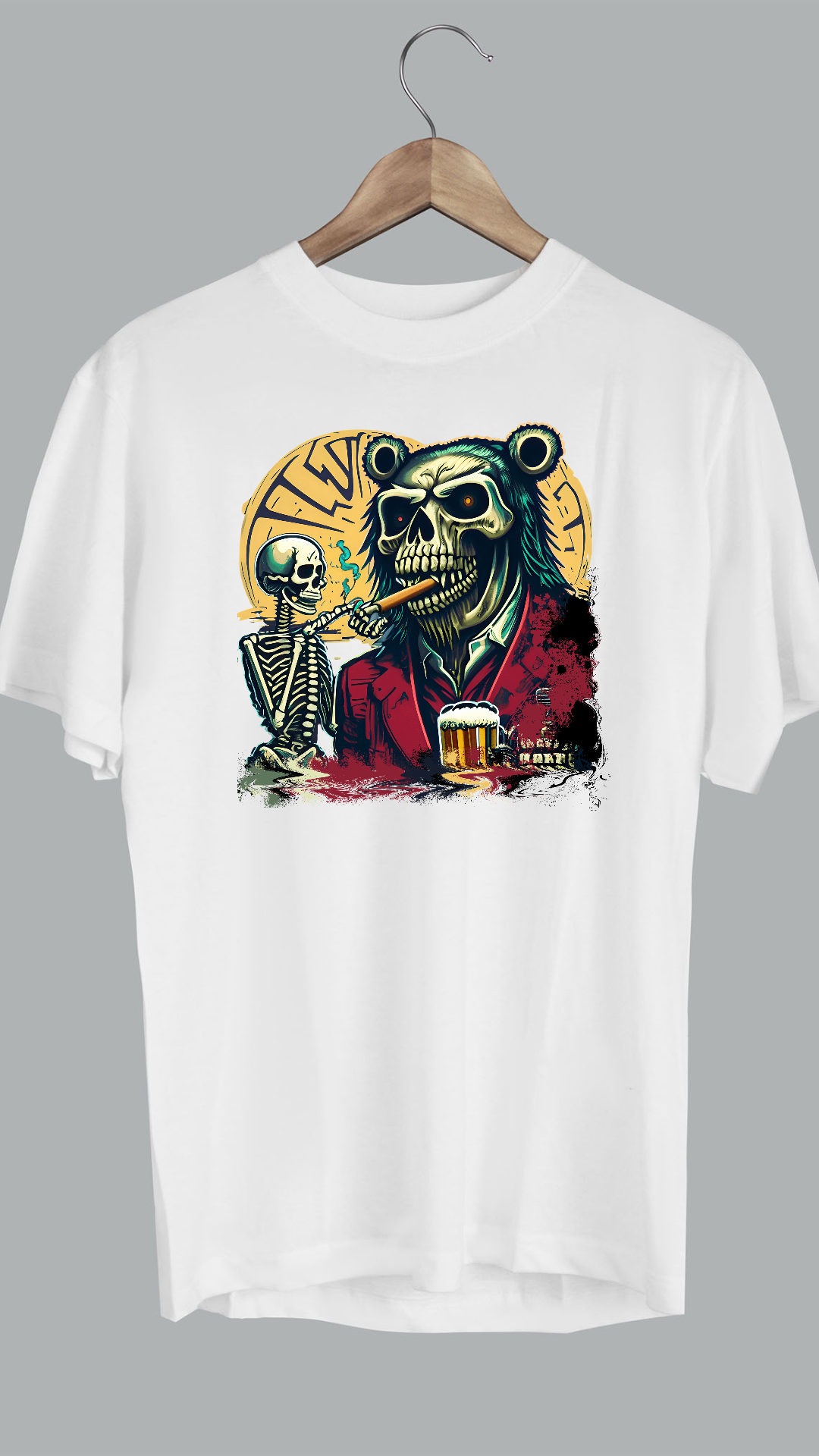 Skeleton & Bear - Graphic Style T-shirt - RJMK Clothing
