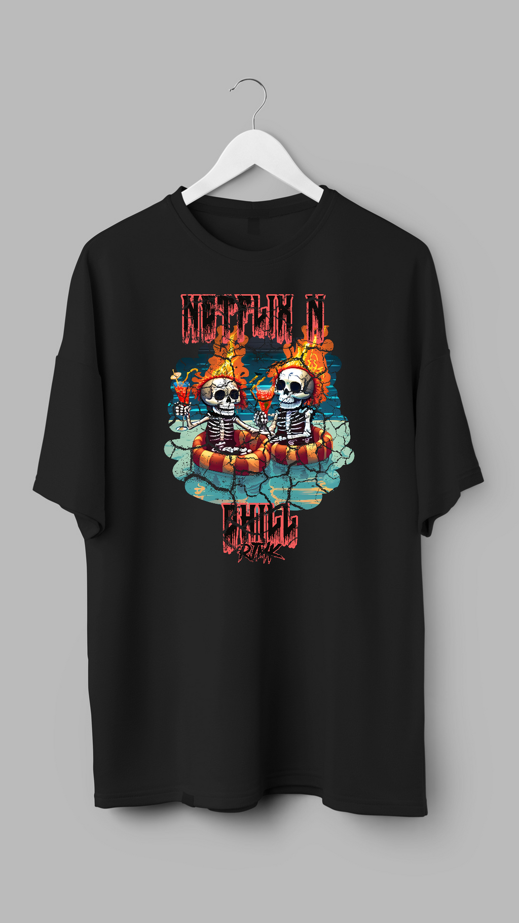 Netflix and Chill Skeletons - RJMK Clothing - Mens graphic tshirt