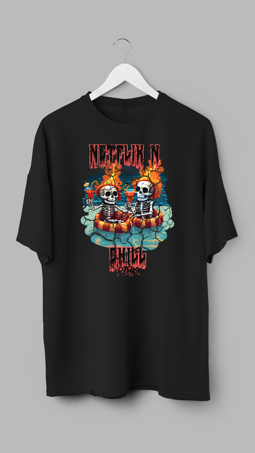 Netflix and Chill Skeletons - RJMK Clothing - Mens graphic tshirt