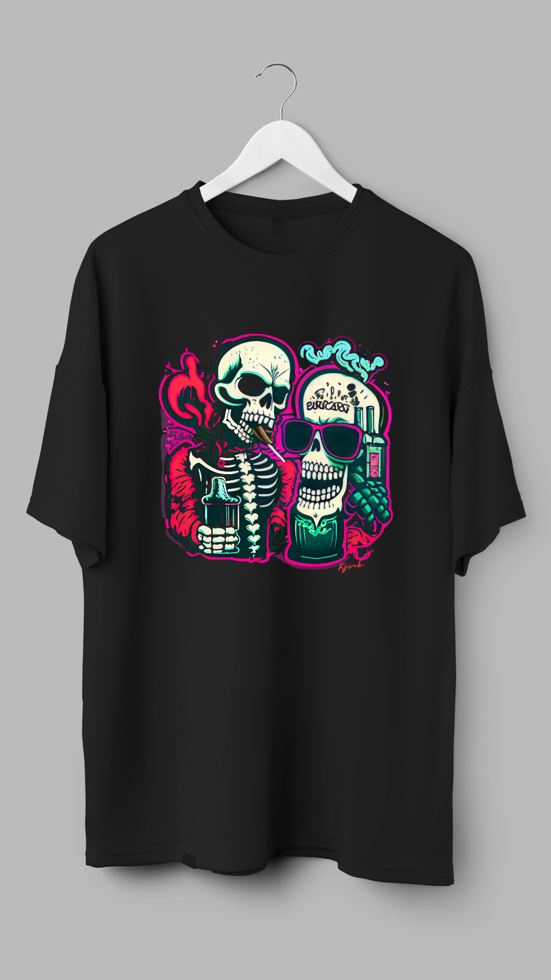 Neon Dreaming Skeleton Graphic T-shirt RJMK