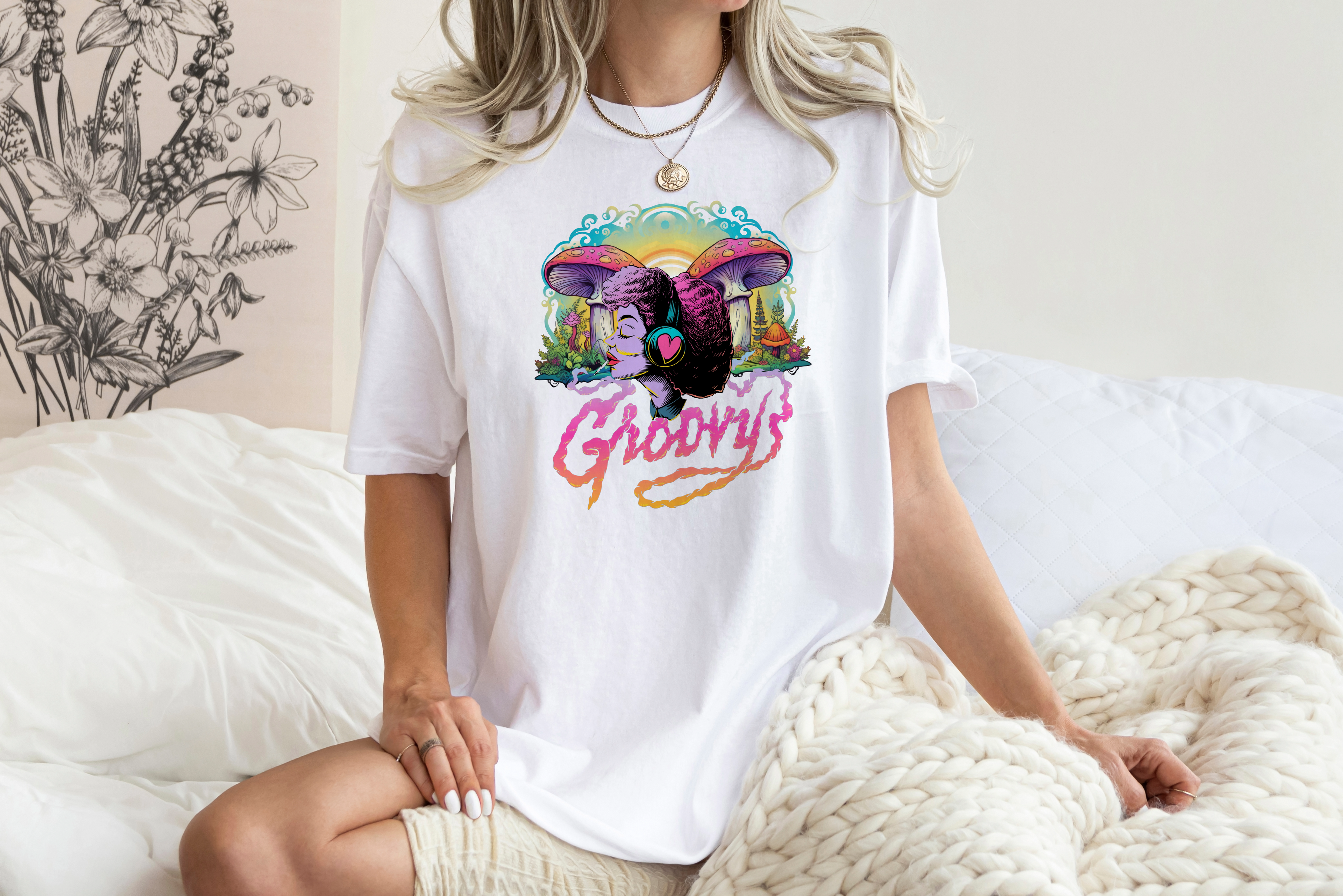 "Psychedelic Dreams:Retro Vibe Tee by RJMK Clothing"