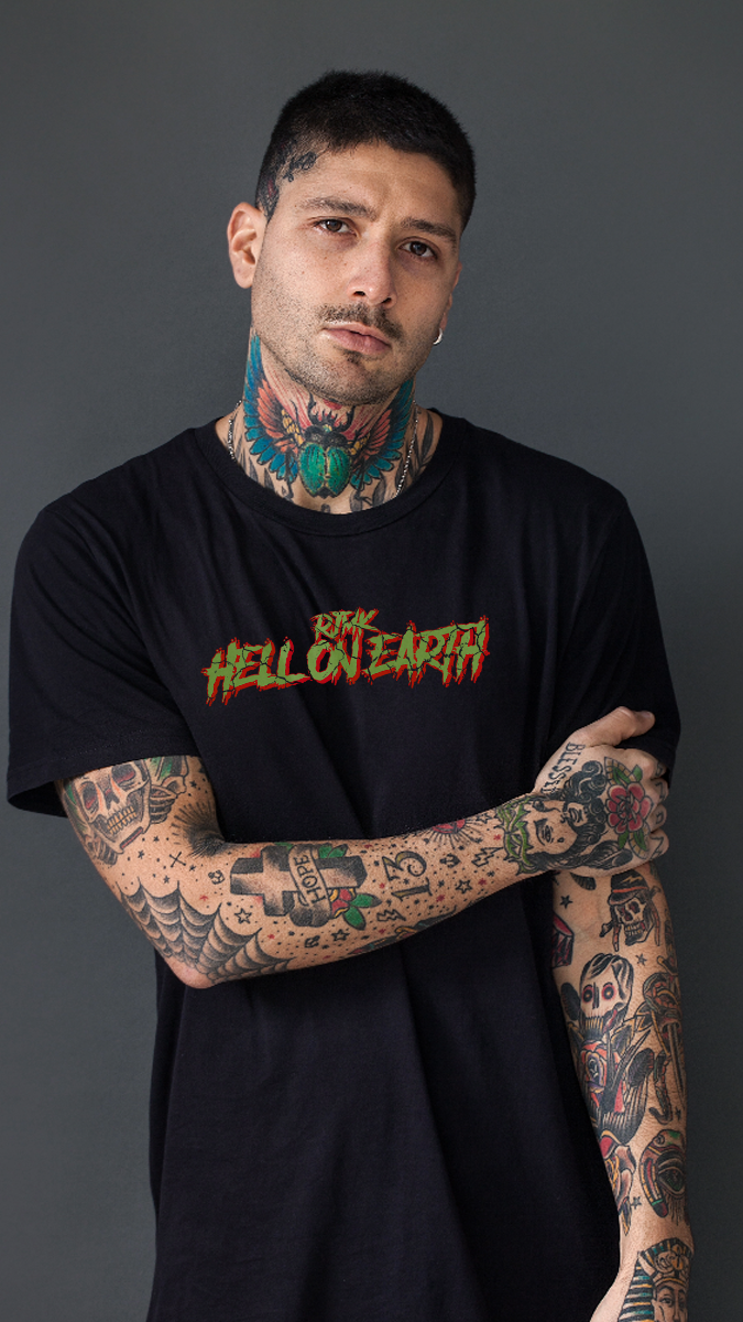 Hell On Earth - Mens Slogan T-shirt - RJMK Clothing