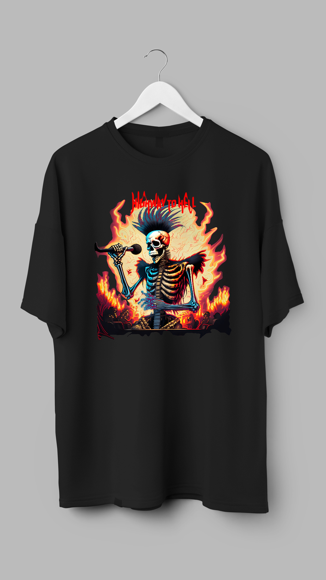 Highway To Hell Skeleton Graphic T-shirt RJMK