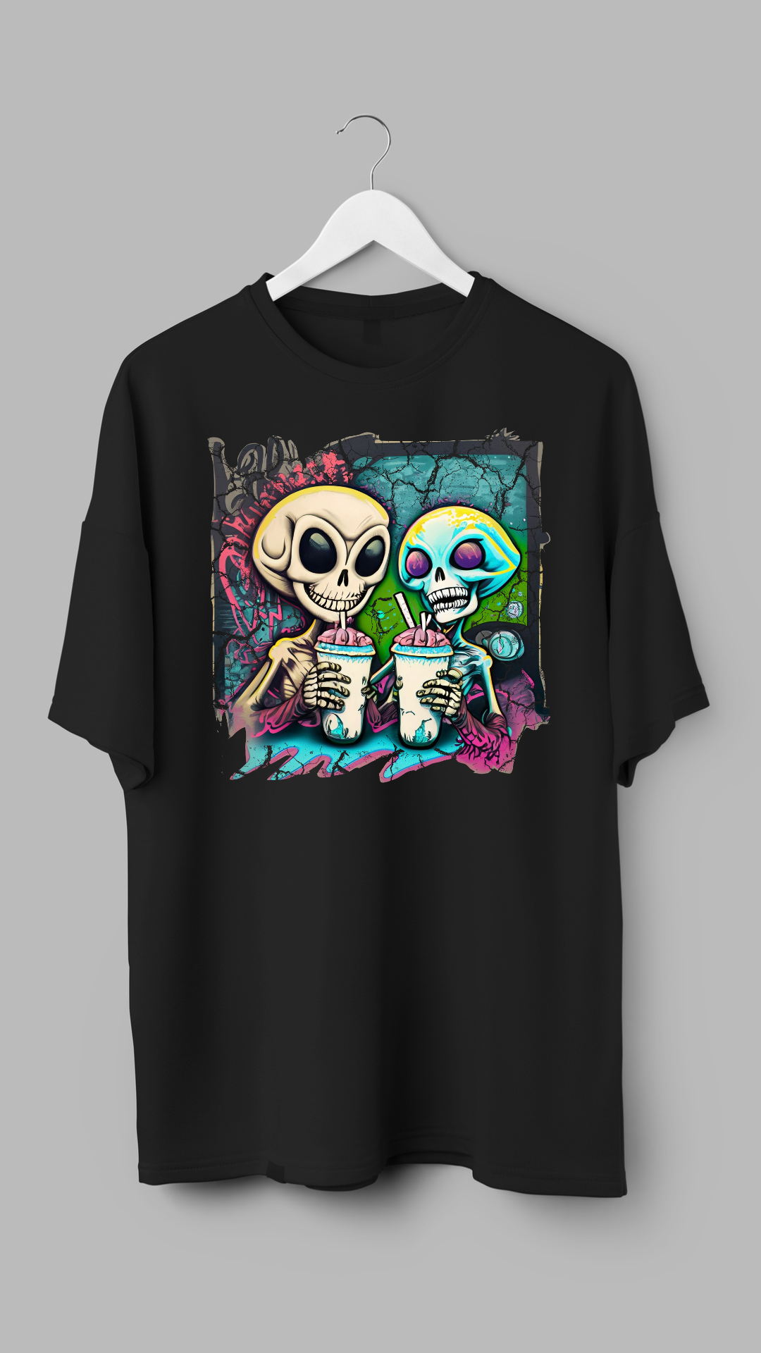 "Skeleton Sippin': 'Bone-Chilling Brew' Graphic Tee by RJMK Clothing"