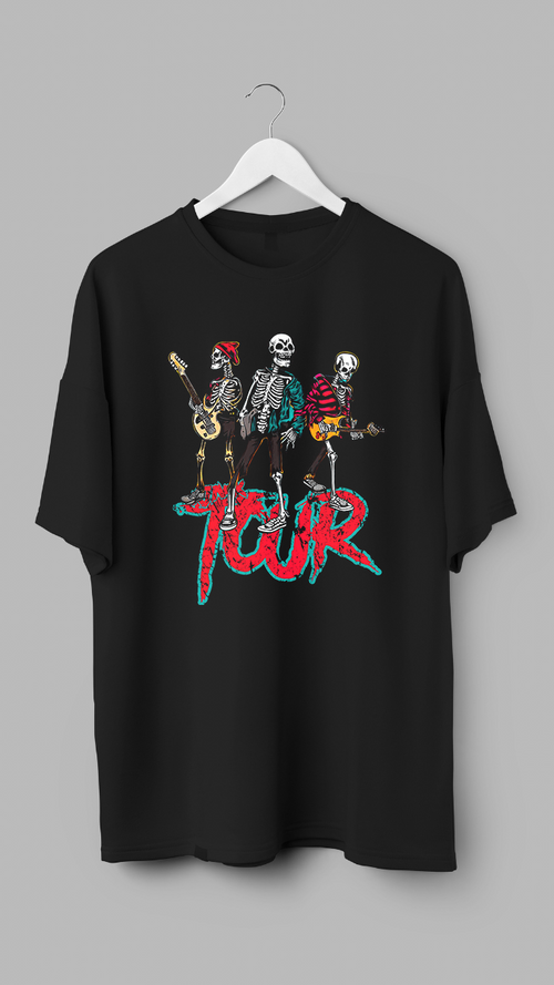 "Eternal Tour" Band Skeleton Tee by RJMK Clothing – Unleash the Rockstar Within