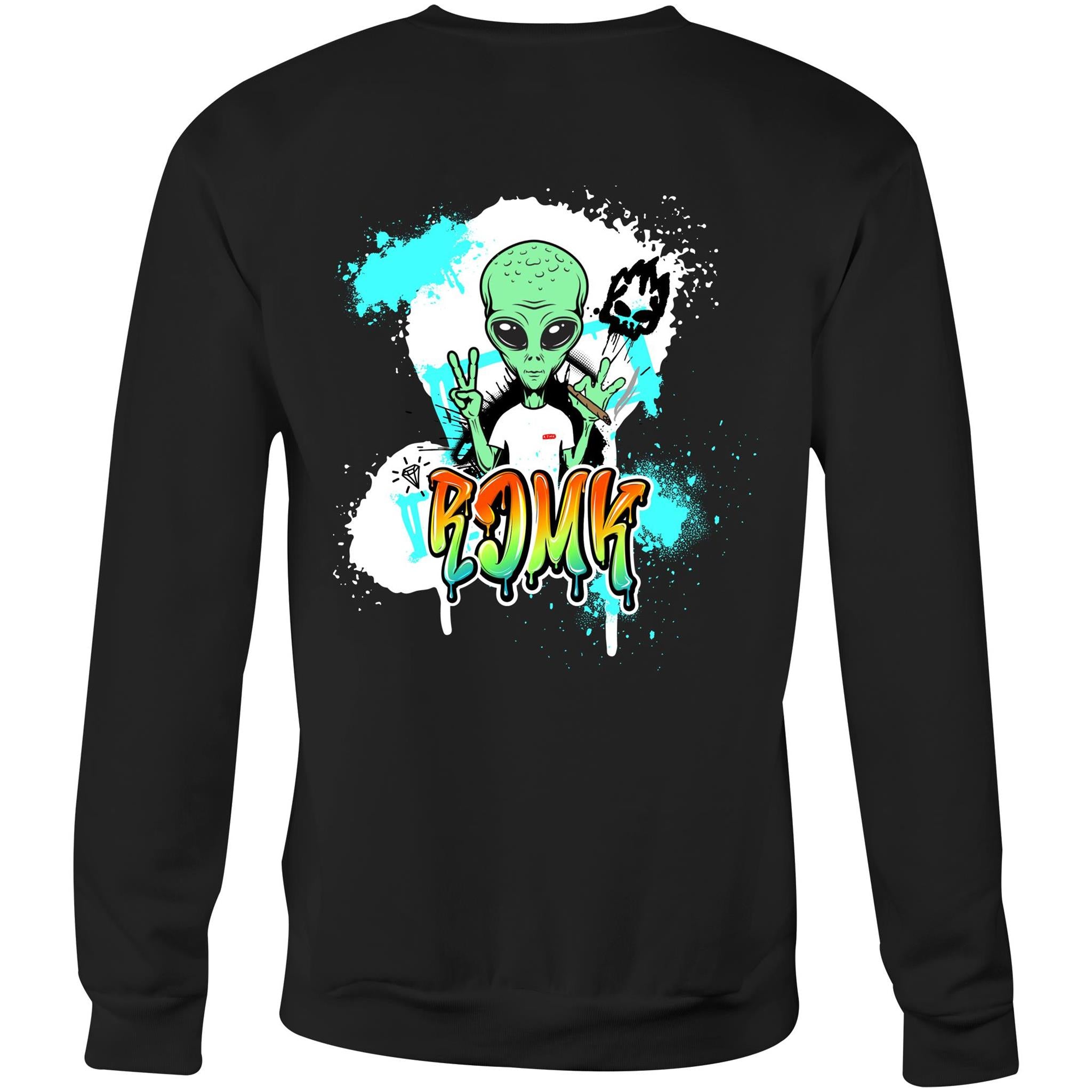 Cosmic Graffiti, Alien Sweatshirt by RJMK Clothing – Street Style Meets Outer Space