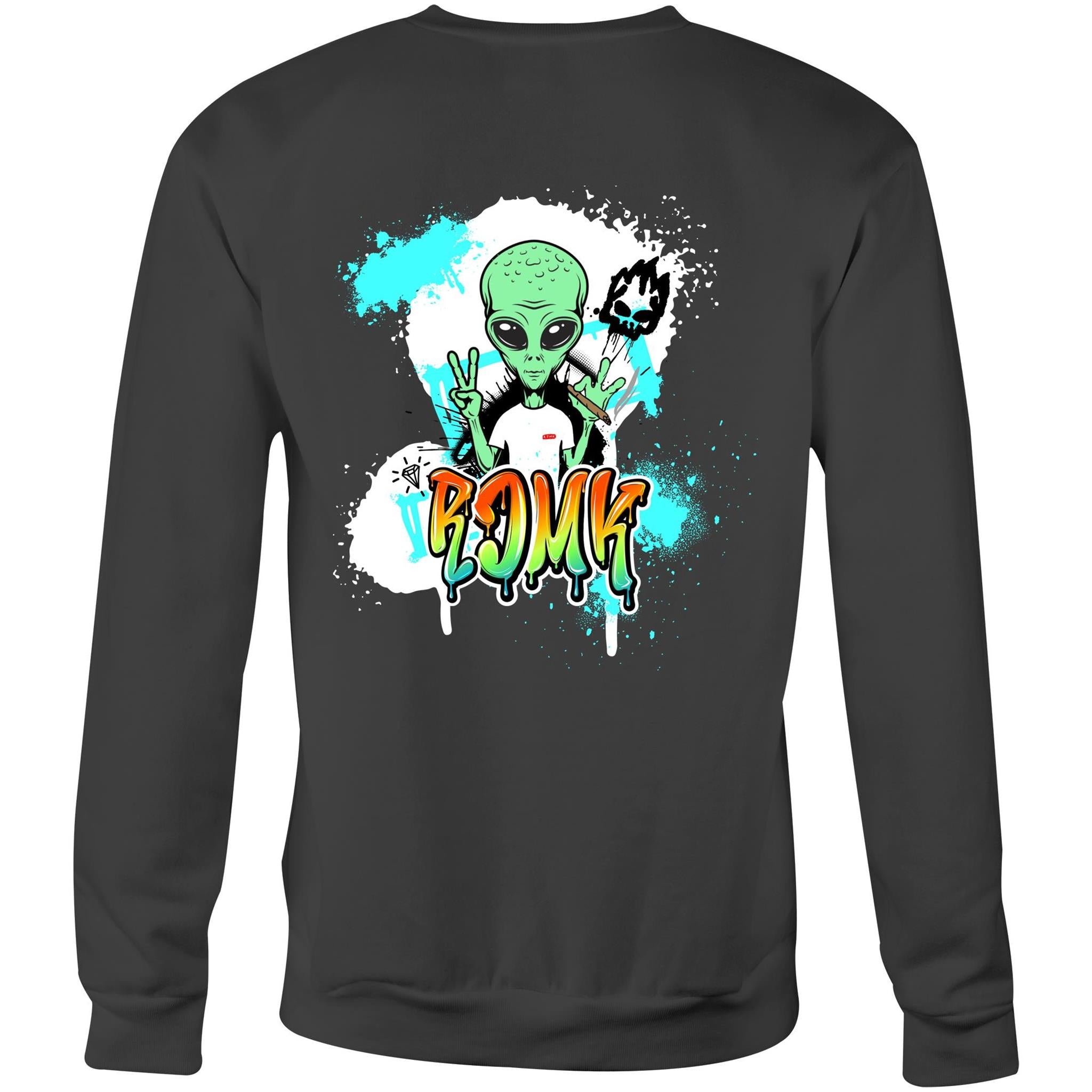 Cosmic Graffiti, Alien Sweatshirt by RJMK Clothing – Street Style Meets Outer Space