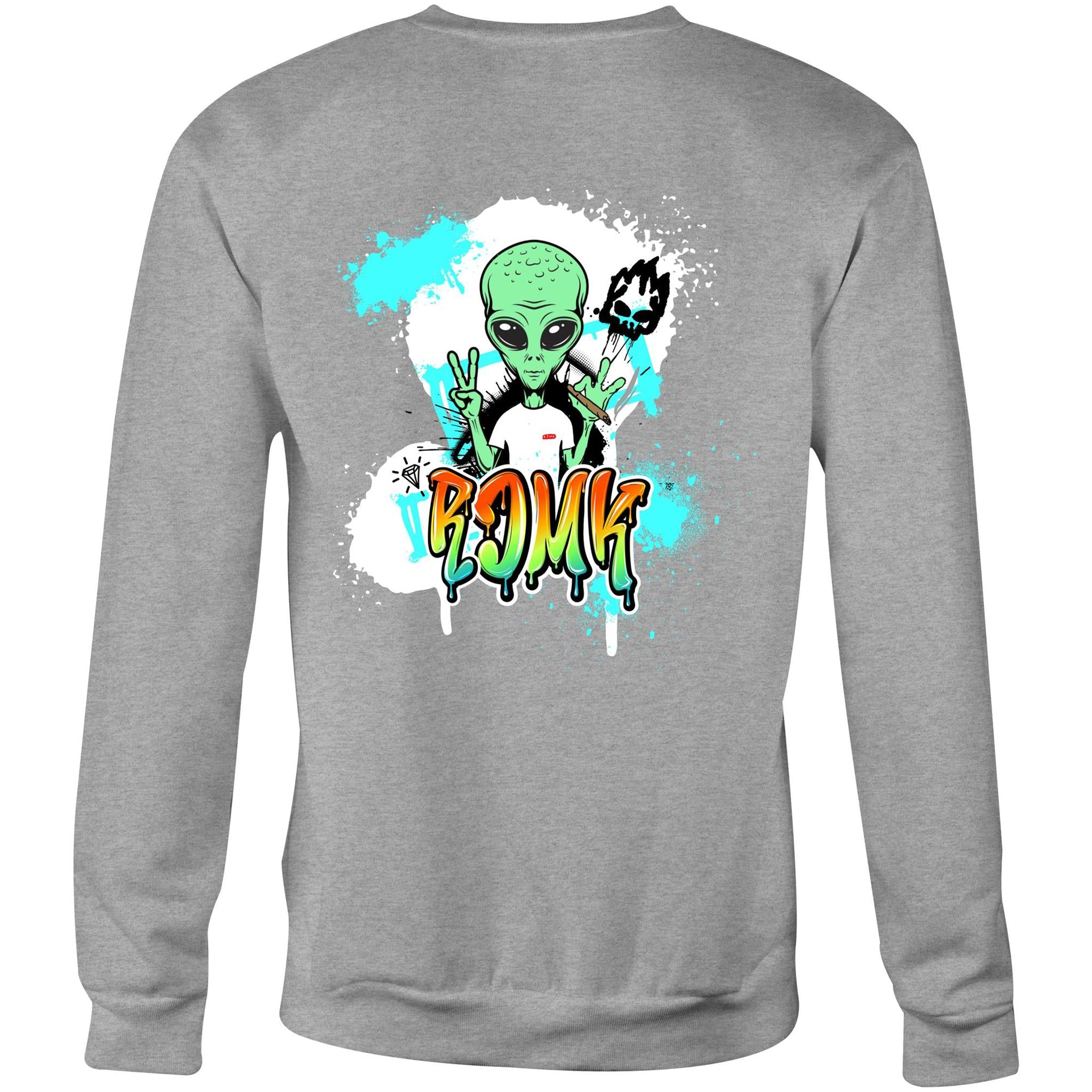 Cosmic Graffiti, Alien Sweatshirt by RJMK Clothing – Street Style Meets Outer Space